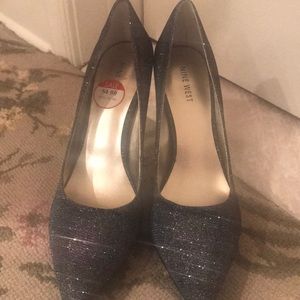 NEVER WORN! Blue and purple sparkle heels